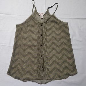 Arizona Jean Co. Tank Top Women's XS Green Sheer Spaghetti Strap Racerback Top